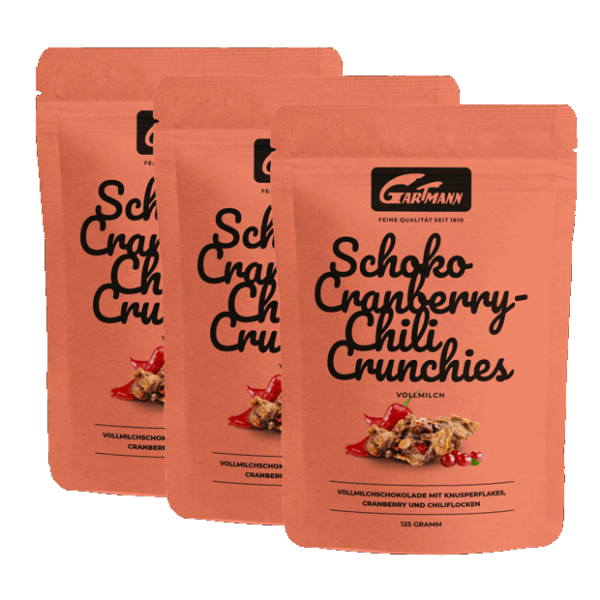 Gartmann Schoko Cranberry Chili Crunchies (8 x 125g Beutel)