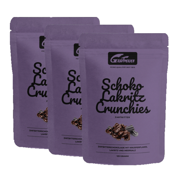 Gartmann Schoko Lakritz Crunchies Zartbitter (8 x 125g Beutel)